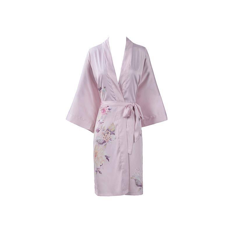Amazon.com: Womens Lace Trim Kimono Robe Sexy Satin Short Bathrobe  Sleepwear V Neck Silk Dressing Gown Womens Sexy Outfits (Pink, M) :  Clothing, Shoes & Jewelry