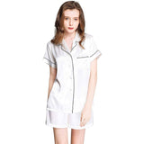 19 Momme Short Silk Pajama Set  For Womens Silk ladies pajamas Two-piece Button-Down Pj Sets -  slipintosoft