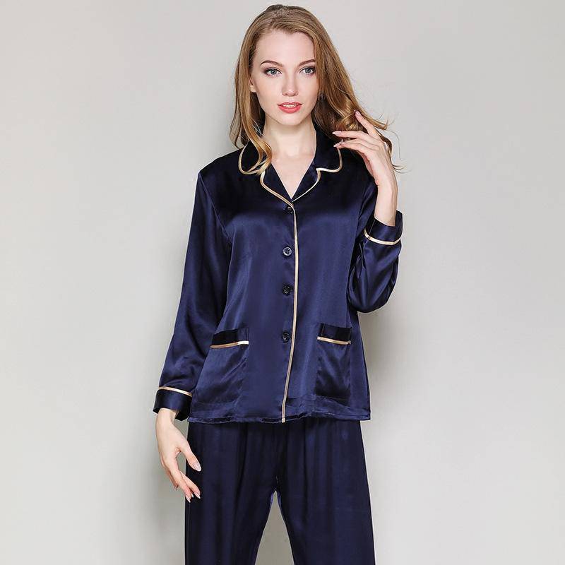 19 Momme Silk Couple Pajamas Sets Luxurious Silk Matching Pajamas Home Wear for Men and Women -  slipintosoft