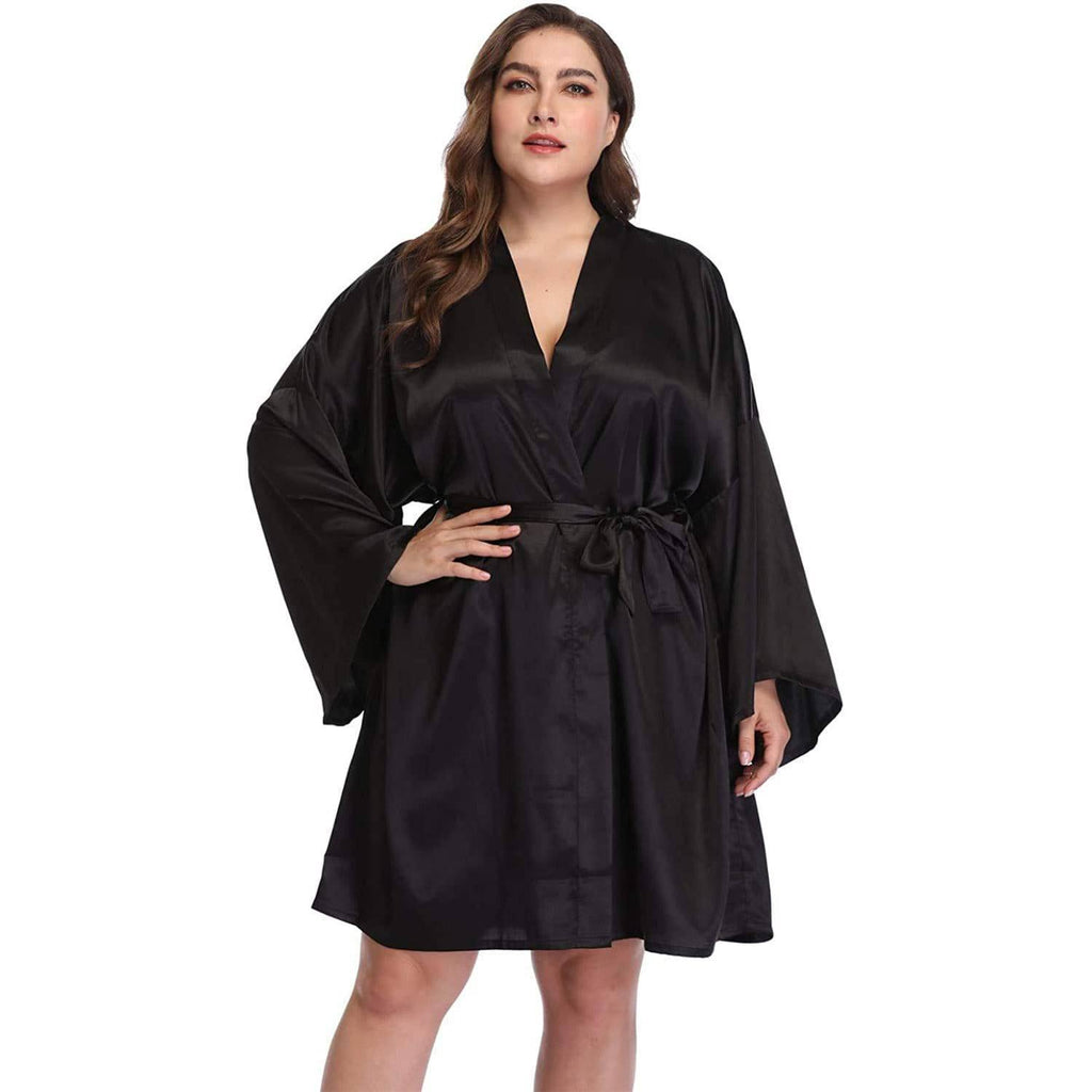 Plus Size Silk Robes For Women With Belt 100% Real Short Silk Kimono Robe Mulberry Silk Bathrobes