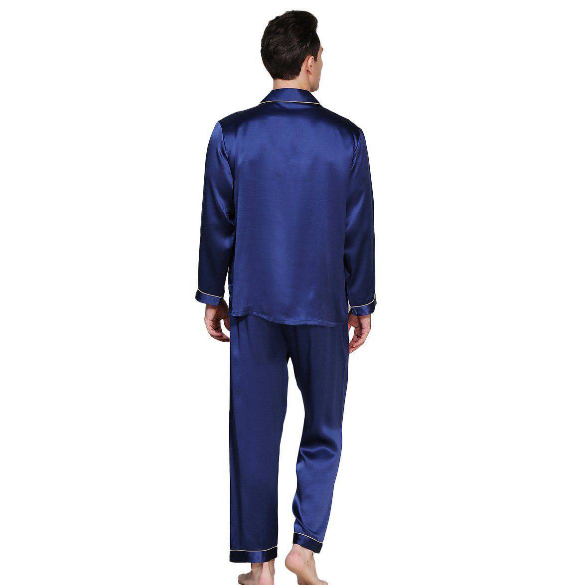 Luxury Jacquard Men's Silk Pajama Set 19 Momme 100 Real Mulberry