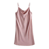 Lady Sexy Pure Silk Nightgown V-Neck 100% Silk Chemise Summer Backless Silk Night Dress -  slipintosoft