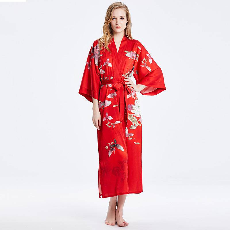 Custom 100 Silk Robes Womens Long Sleepwear US