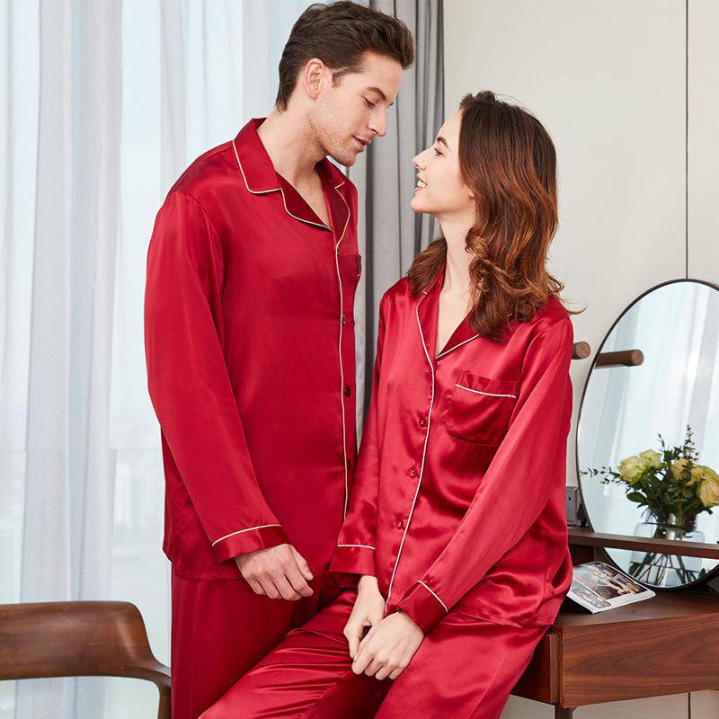22 Momme Casual Long Silk Pyjamas & Dressing Gown Set for Men