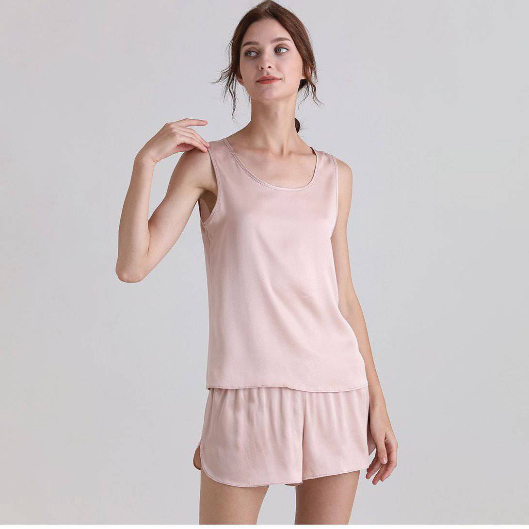 Sleep Shorts & Camisole Set, Grey & Pink
