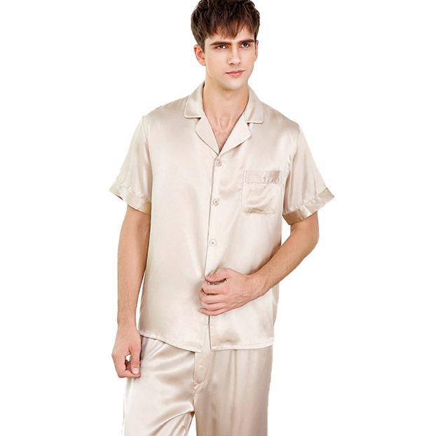 Danceemangoo Mens Stain Silk Pajama Set 4XL 5XL Men Pajamas Silk Sleepwear Style Soft Comfortable Satin Nightwear Male Clothes, Adult Unisex, Other