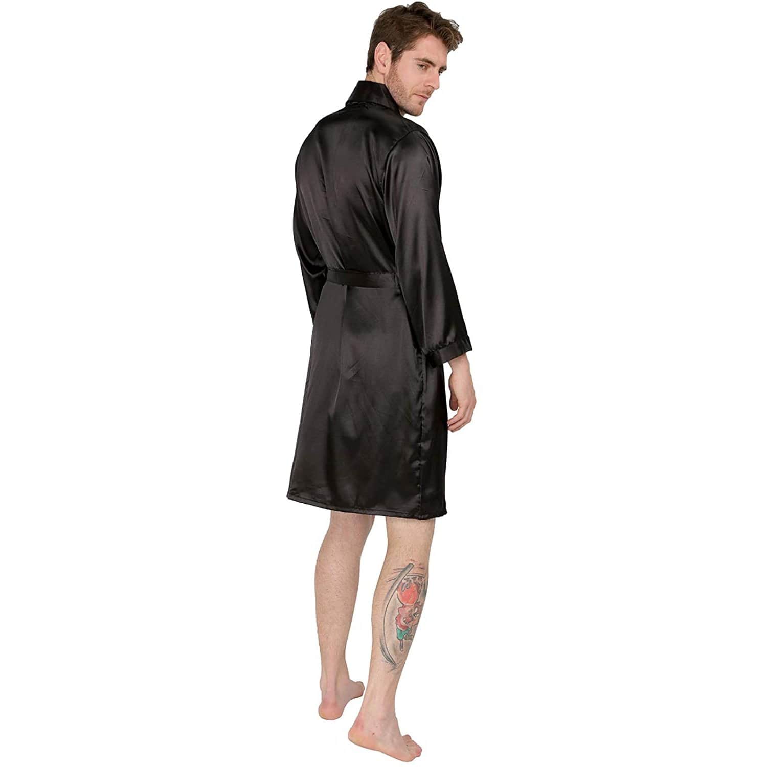 slipintosoft Men's Long Sleeves Silk Robe