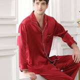 Men's Silk Long  pyjamas Set  Luxury 22 Momme Real Mulberry Silk Loungewear -  slipintosoft