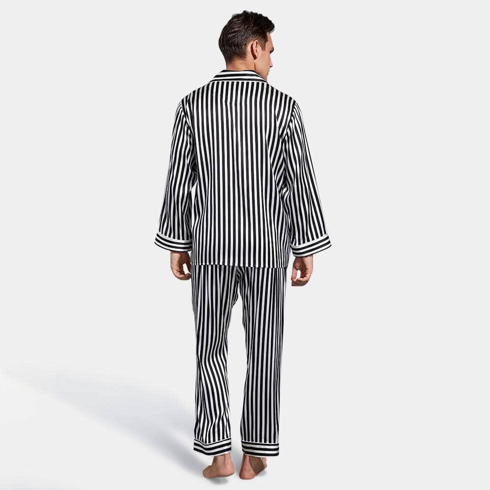 Striped Silk Long Pyjamas Set, NOT JUST PAJAMA
