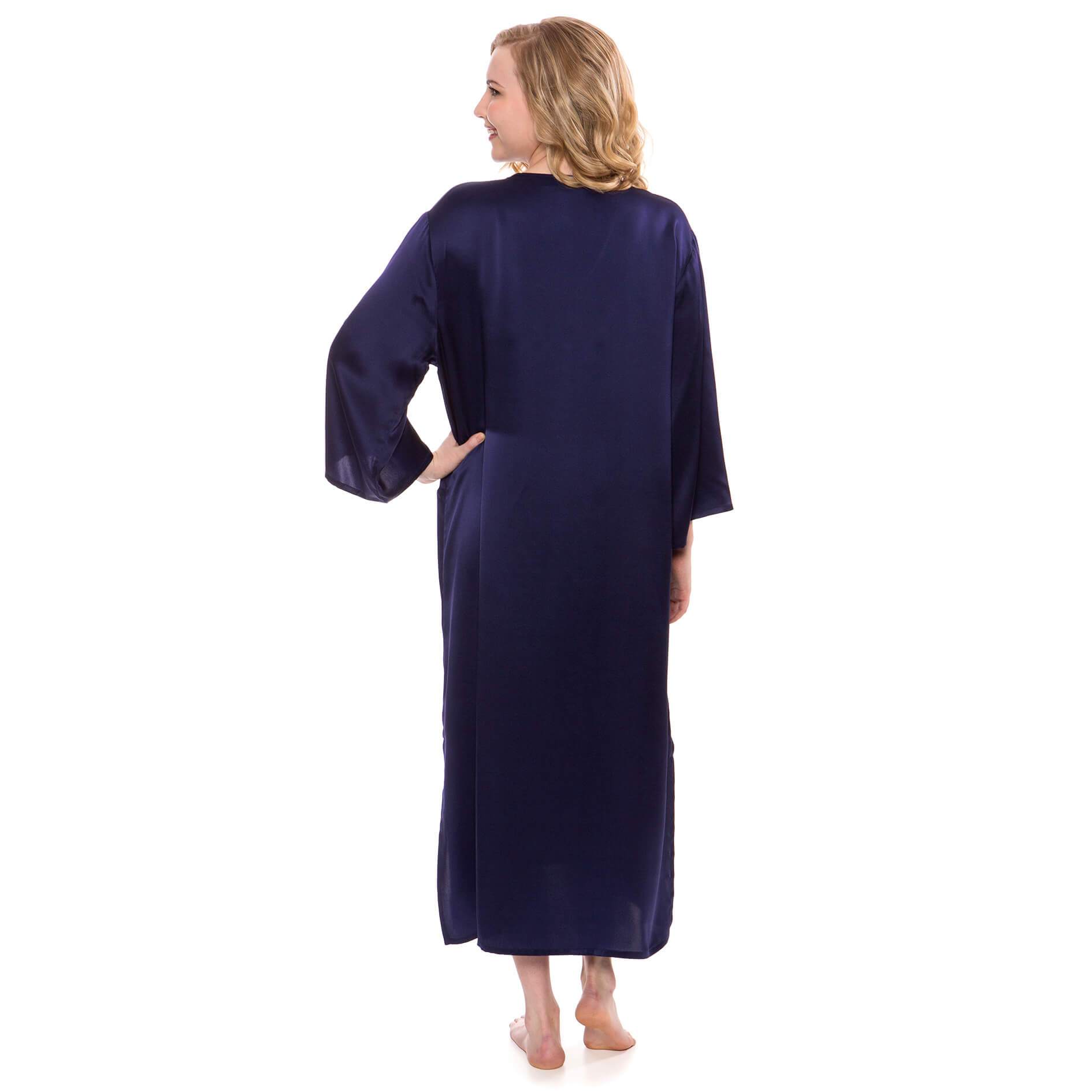 Mulberry Silk Dressing Gown For Women Long Sleeve Loose Pullover Silk Nightwear Sale -  slipintosoft