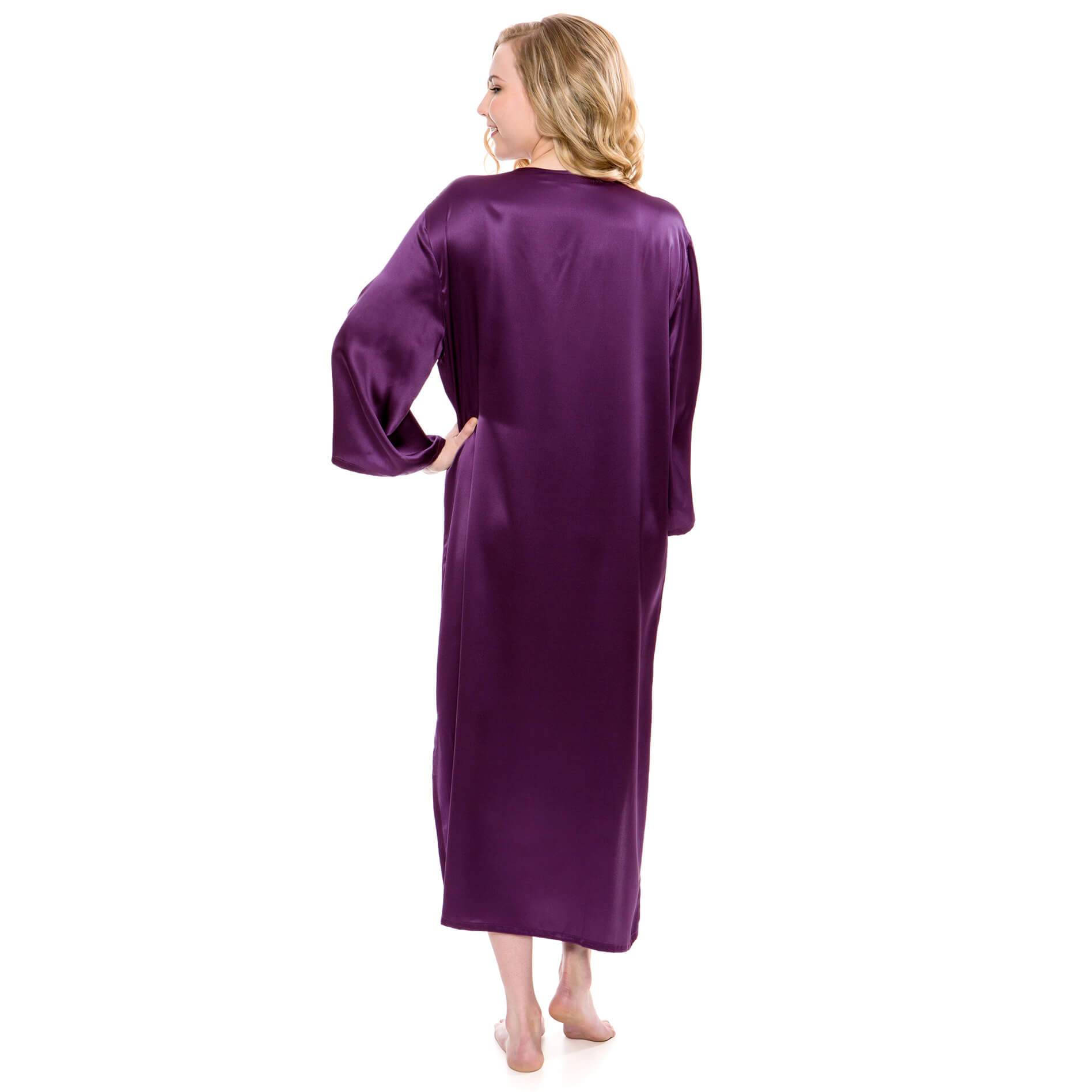 Mulberry Silk Dressing Gown For Women Long Sleeve Loose Pullover Silk Nightwear Sale -  slipintosoft