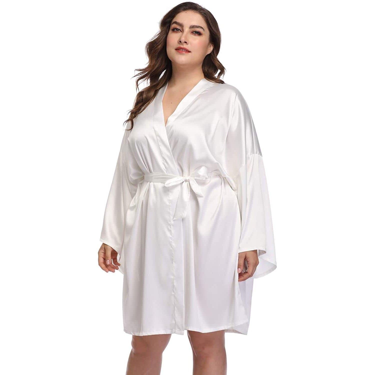 Vimagcal Sleeping Robe Female Summer Simulation Silk Plus Size