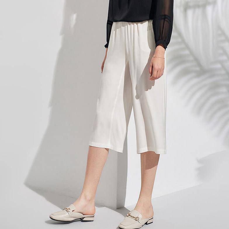 Silk Cropped Pants For Women Mulberry Silk trousers -  slipintosoft