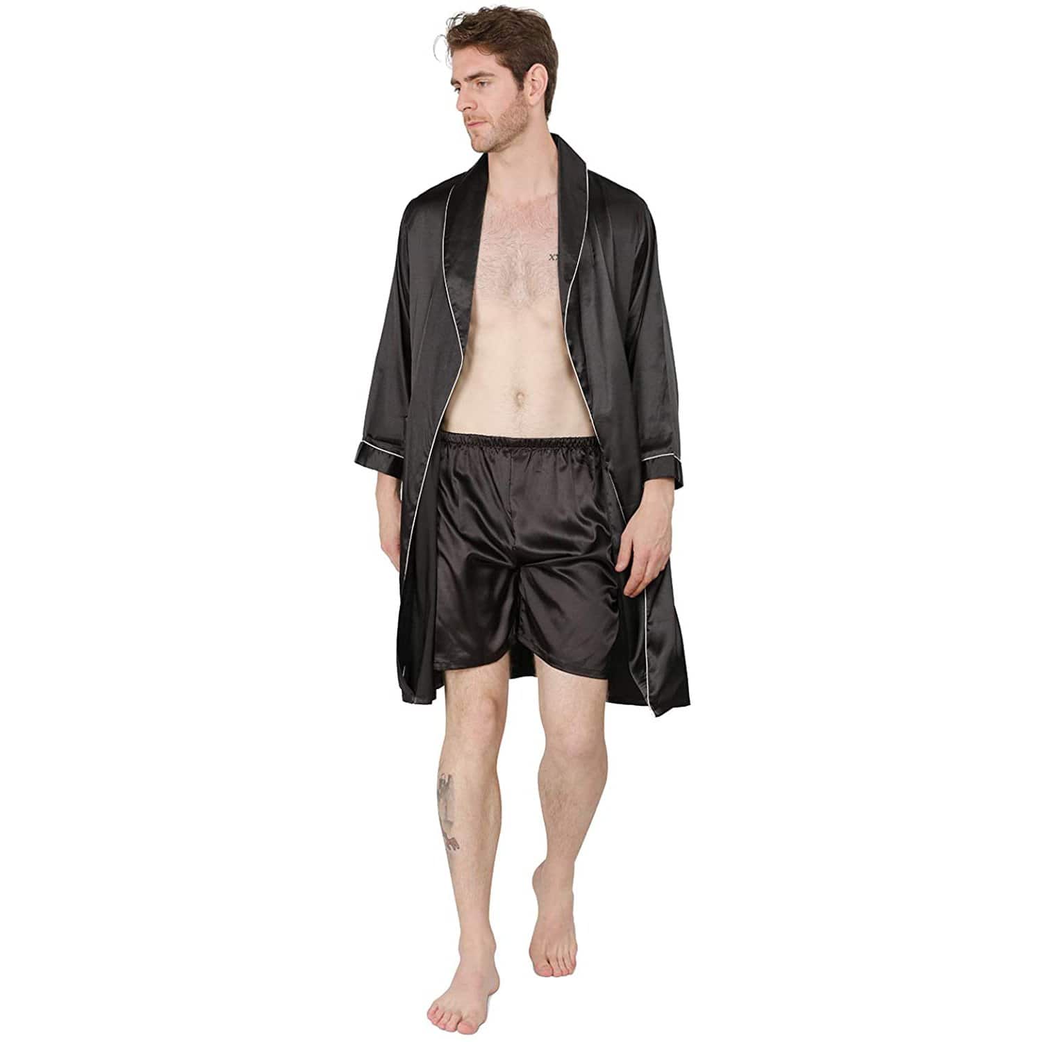 slipintosoft Men's Long Silk Robe