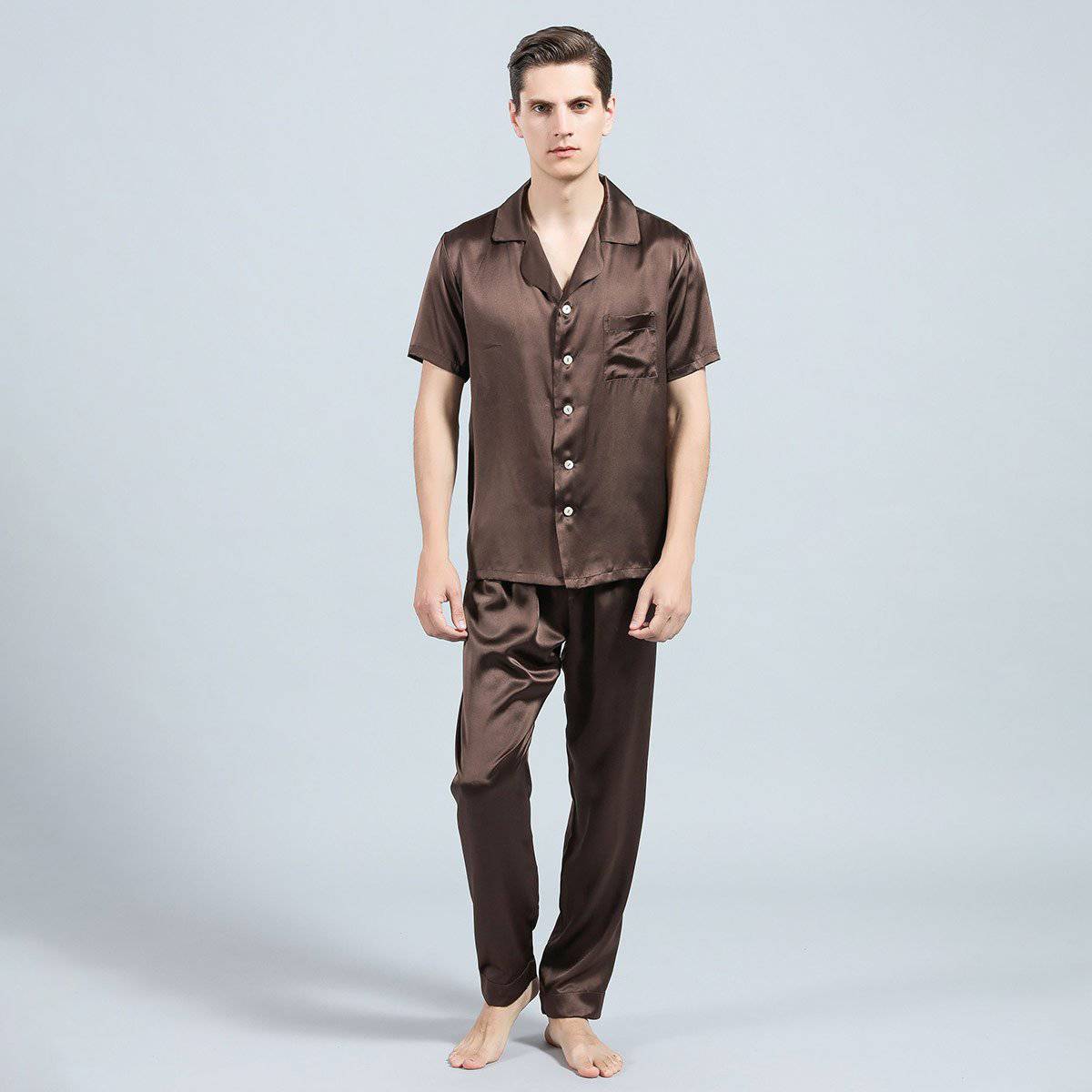 Men Shorts Silk Tank Top Set Silk Pajamas Sets Sleeveless Summer Silk