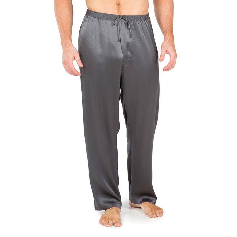 SHCKE Pajama Pants for Men Silk Long Sleep Bottoms Pj Lounge Pant with  Drawstring 
