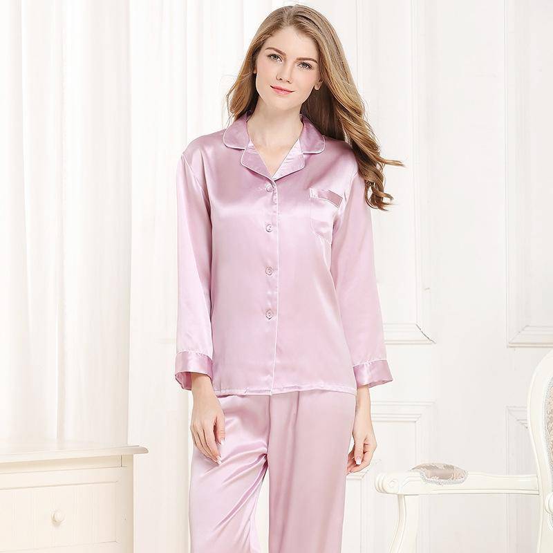 Muraki 100% 19 Momme Pure Mulberry Silk Floral Jacquard Pajama 
