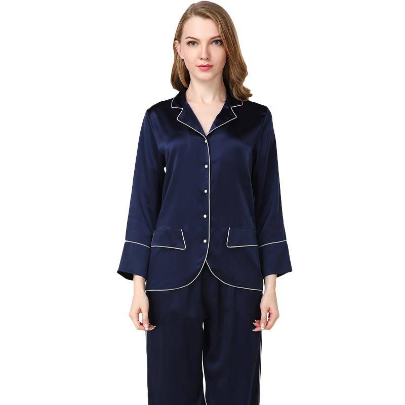 Best Silk Pyjamas Set For Women Long Sleeved Ladies Silk Pajamas 100%
