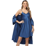 Long Silk Nightgown And Robe Set for Women Sexy  Silk Sleepwear