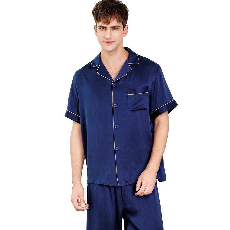 Pajamas Men Summer Short Sleeved Ice Silk Thin Breathable Homewear Set Male  Sleep Cloth Suit Gentlemen Satin Nightwear Youth Boy - AliExpress