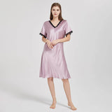 19 Momme Women's Silk Nightgown with Lace Trimming Multi-colors Ladies' Luxury Nighties -  slipintosoft