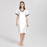 19 Momme Women's Silk Nightgown with Lace Trimming Multi-colors Ladies' Luxury Nighties -  slipintosoft