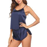 Summer Sexy Silk Camisole Set For Women Cool Silk Cami Set 100% Pure Silk Shorts Sleepwear
