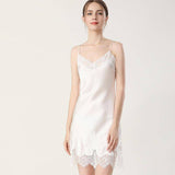 White Silk Lace Chemise Nightgown - slipintosoft