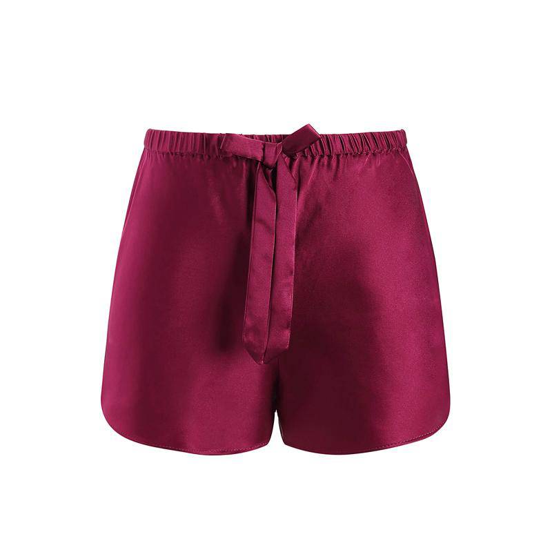 Women Short V Neck Silk Camisole Set sexy silk cami and shorts set sale - slipintosoft