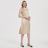 Women Stand Collar Silk Dress Pure 100% Real Mulberry Silk Dresses - slipintosoft