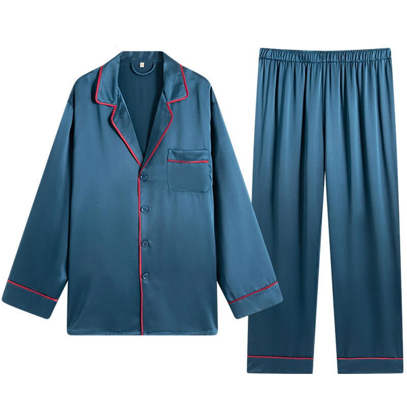 Women's 100% Silk Pajama Set Luxury Sleepwear Pjs Two-piece Long Sleeve & Pant Silk Sleepwear - slipintosoft