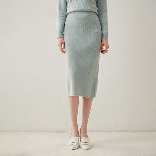 Women's Cashmere A Line Skirt Solid Cashmere Sheath Dresses Multi-colors - slipintosoft