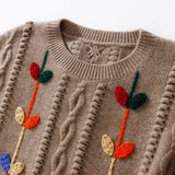 Women's Crochet Cashmere Sweater Crew Neck Cashmere Pullover - slipintosoft
