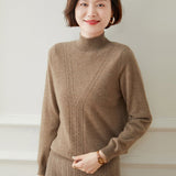 Women's Half Turtleneck Cashmere Sweater Multi-colors Long Sleeves Cashmere - slipintosoft