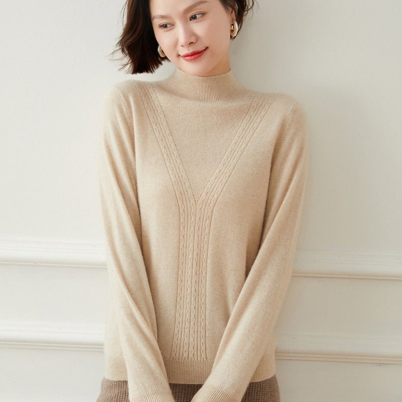 Women's Half Turtleneck Cashmere Sweater Multi-colors Long Sleeves Cashmere - slipintosoft
