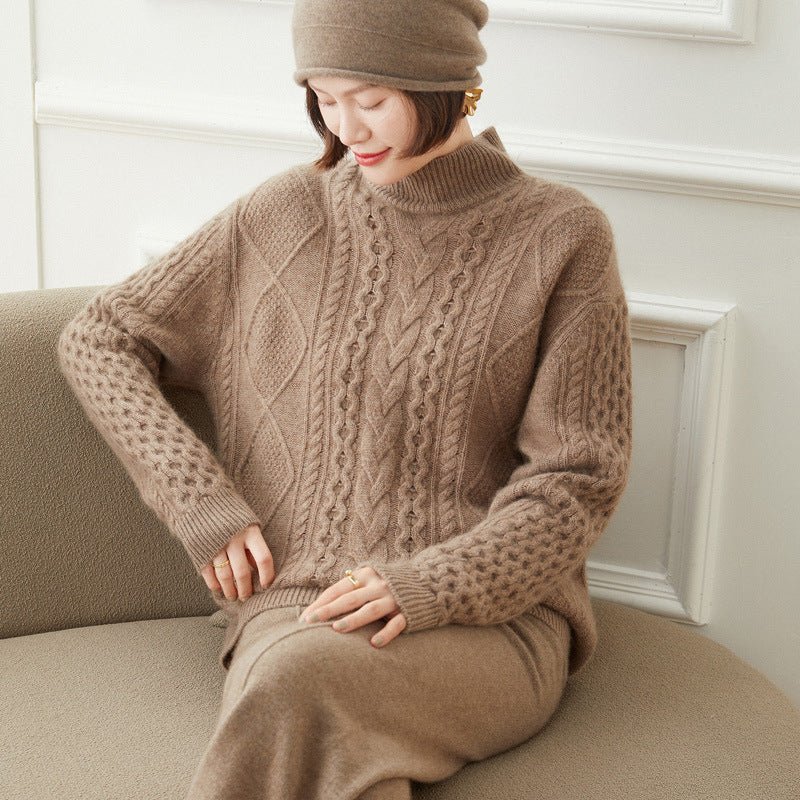 Women's Half Turtleneck Cashmere Sweater Superfine Cashmere Pullover - slipintosoft