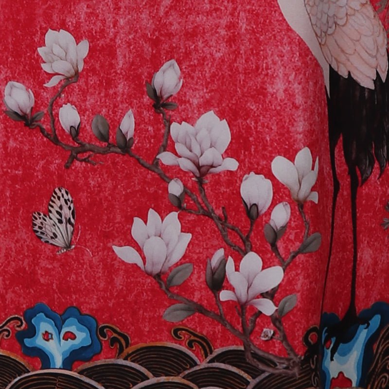 Long Silk Kimono Robe Luxury Black Cherry Blossom Prints with Belt All Sizes