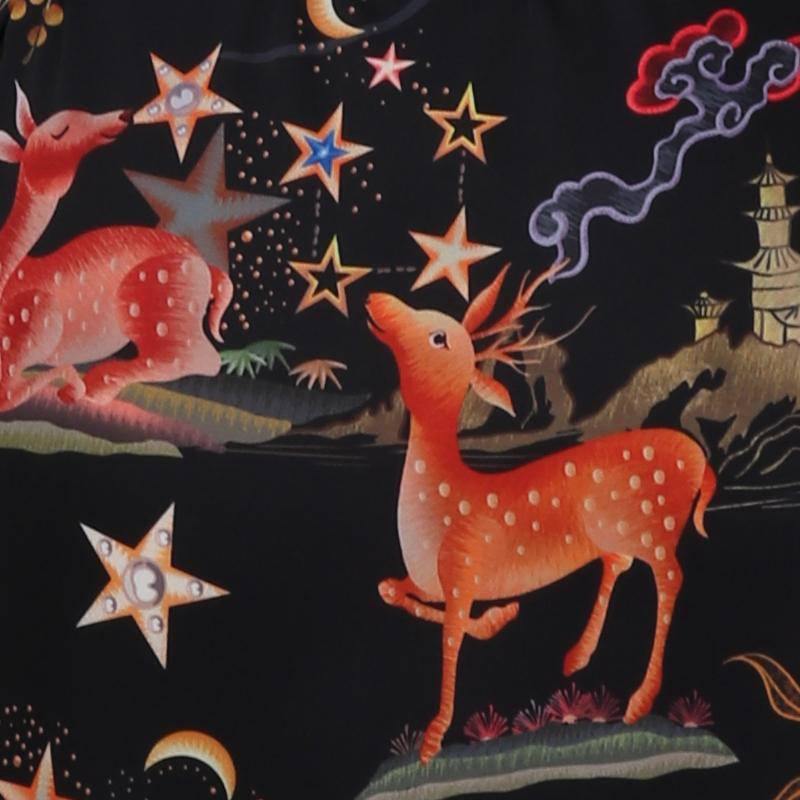 Women's Long Silk Kimono Robe with Belt Cute Deer Prints Silk Bath Robe All Sizes 4 Colors - slipintosoft