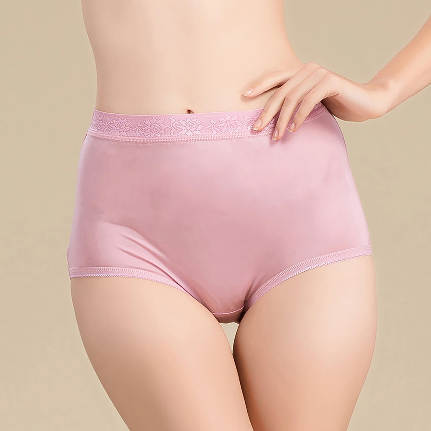 Women's silk high waist briefs, comfortable and breathable mulberry silk briefs - slipintosoft