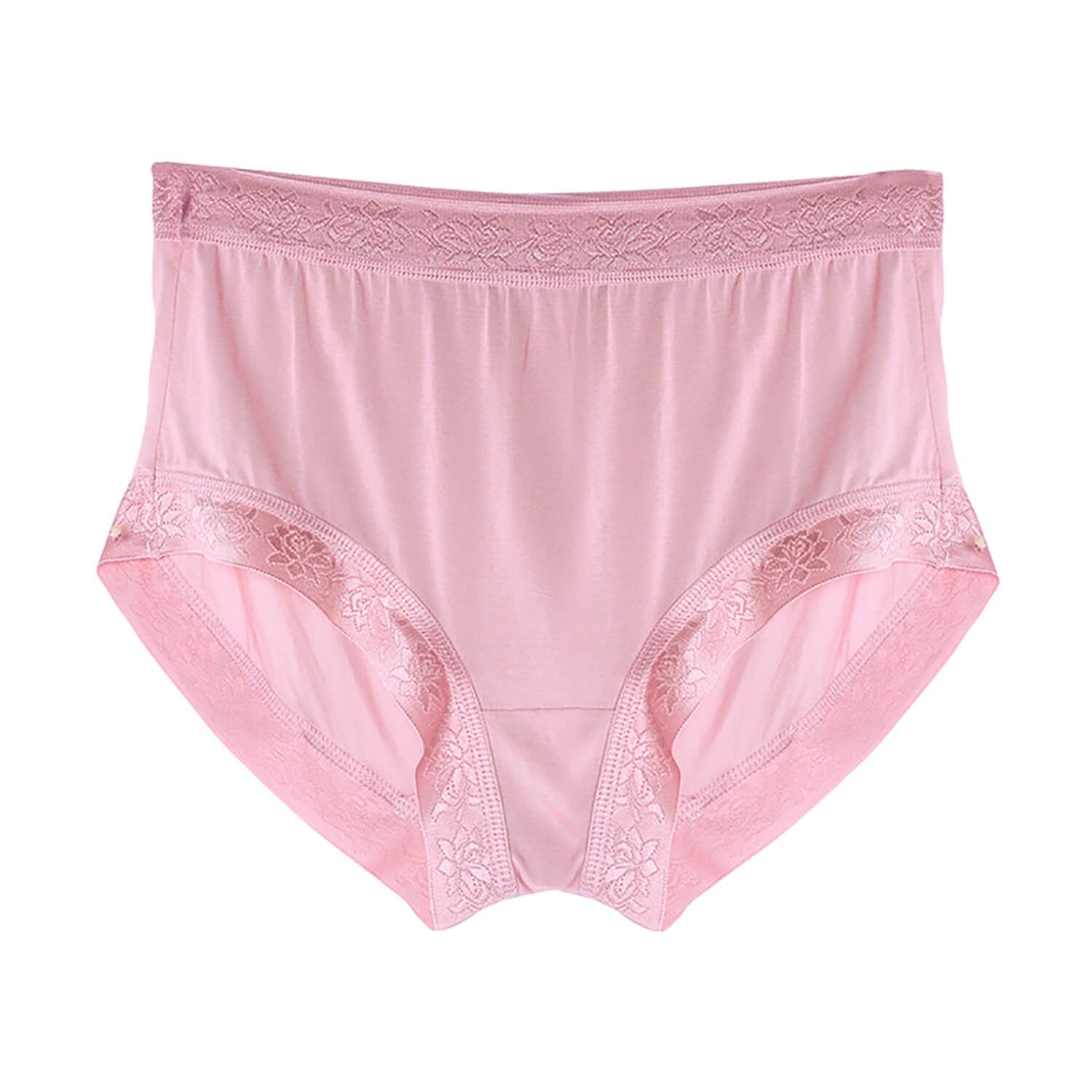 Women's silk underwear breathable and comfortable lace mulberry silk mid-waist boxer briefs - slipintosoft