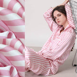 Walnut Sexy Pink Striped Silk Pajamas Sets Women Sleepwear Long Sleeves  Korean Elegant Genuine Silk …See more Walnut Sexy Pink Striped Silk Pajamas