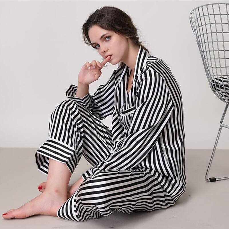 Floral Silk Pajama Set For Women's Best Nice Long Ladies Luxury Mulberry  Silk Pyjama Set