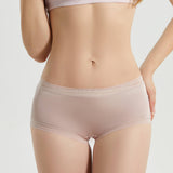 Women's summer thin silk underwear double-sided mulberry silk breathable mid-waist lace boxer briefs - slipintosoft
