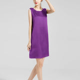 Women's Violet Silk Sleep Tank Dress - slipintosoft