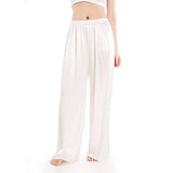 Womens Wide Leg Silk Pajama Pants Silk Casual Loose Elastic Waist Lounge Pants Pj Bottoms - slipintosoft