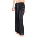 Womens Wide Leg Silk Pajama Pants Silk Casual Loose Elastic Waist Lounge Pants Pj Bottoms